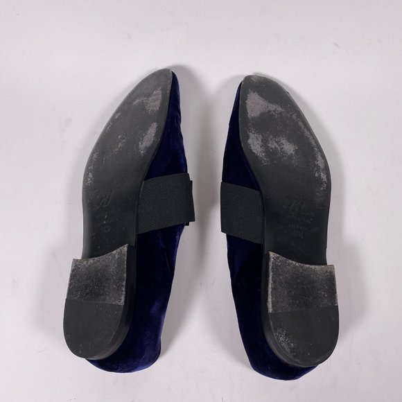 ROGER VIVIER Navy Velvet 'Tuxedo' Metal Buckle Loafers - Picture 6 of 8
